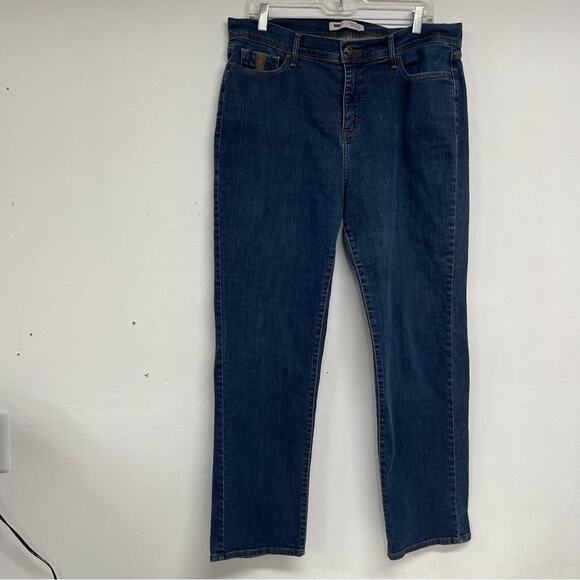 Levi’s Perfectly Slimming 512 Straight Leg Medium Wash Jeans Womens 33 Blue - Picture 1 of 11